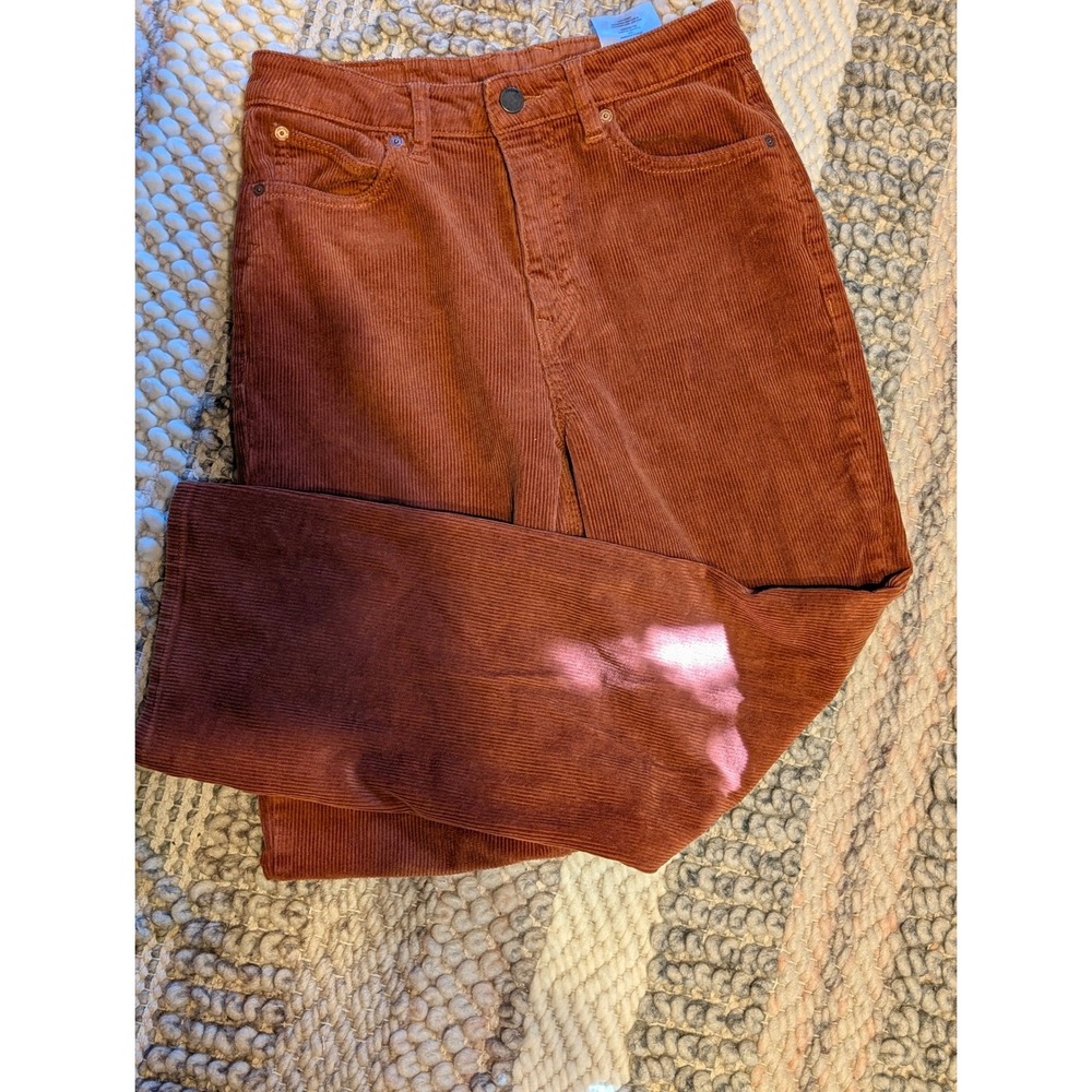 Volcom Stoned Straight Corduroy Pants Rust Brown High Rise Size 26